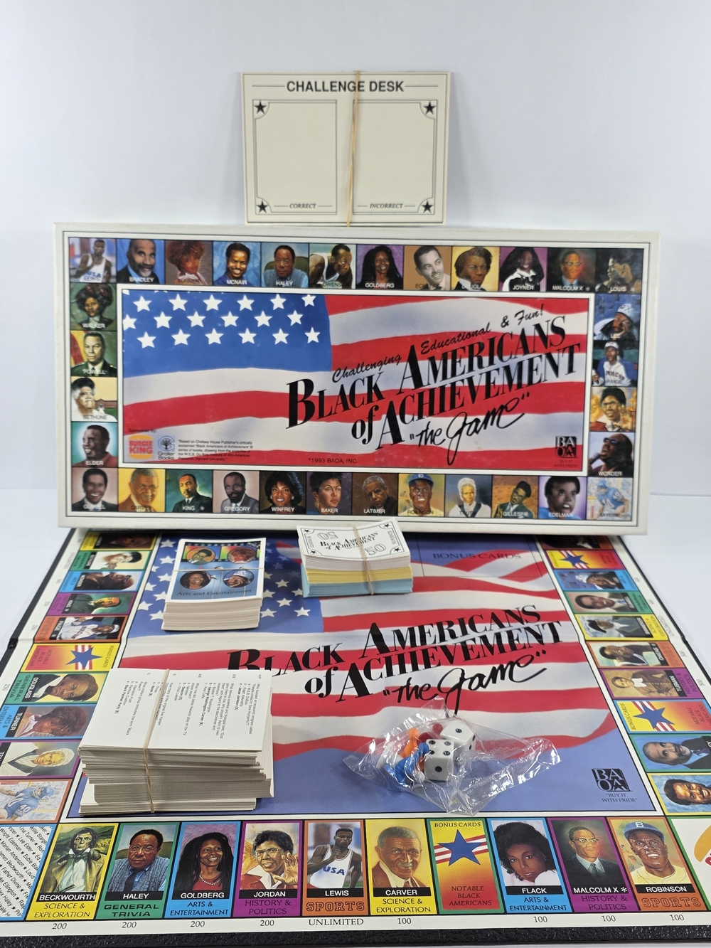 1993 BLACK AMERICANS OF ACHIEVEMENT "THE GAME" Board   Open Box